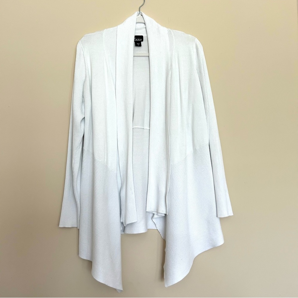 Simply Emma White Asymmetrical Cardigan Sweater